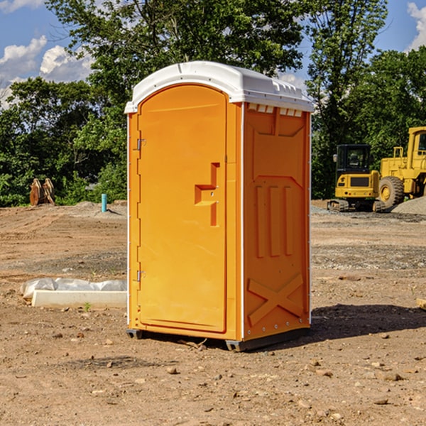 how often are the porta potties cleaned and serviced during a rental period in Hansen